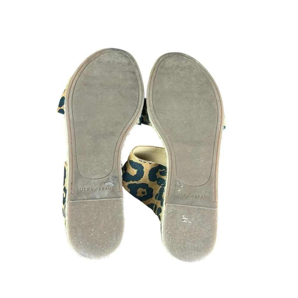 Lucky Brand Wyntor‎ Animal Print Slip Sandals Straps Shoes 6 M